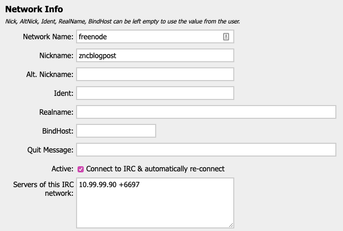 New Network Form